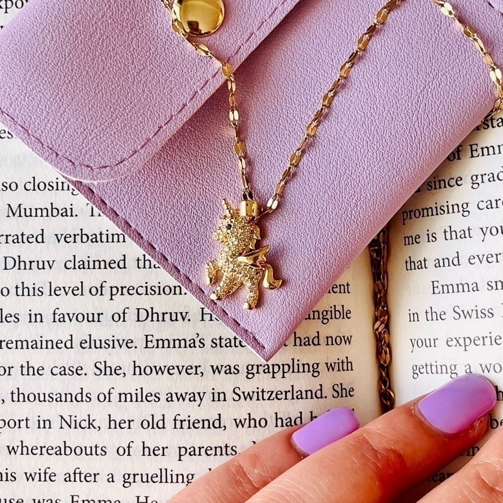 Hypoallergenic Gold  Plated Unicorn Pendant